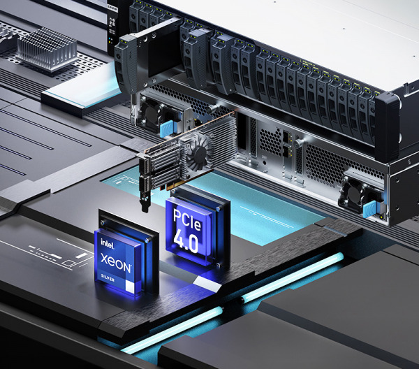 NAS de montaje en rack all-flash NVMe U.2 con doble CPU - QNAP